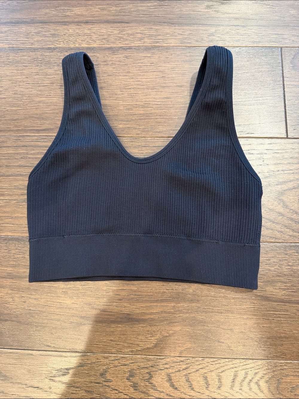aerie Ribbed Scoop Sports Bra Size XS in Black - C33-055